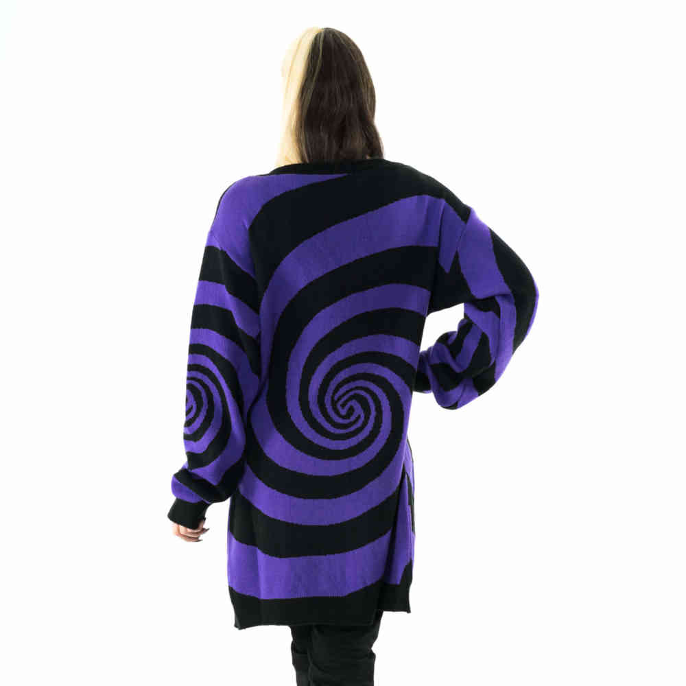 Vixxsin - Hypno Lange cardigan - Zwart/Paars